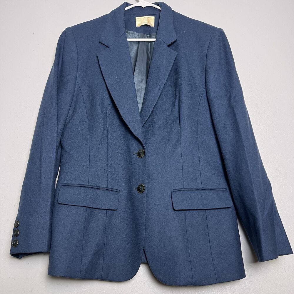 Pendleton Women's Pure Wool Blazer Two Button Blue Sz M USA Made